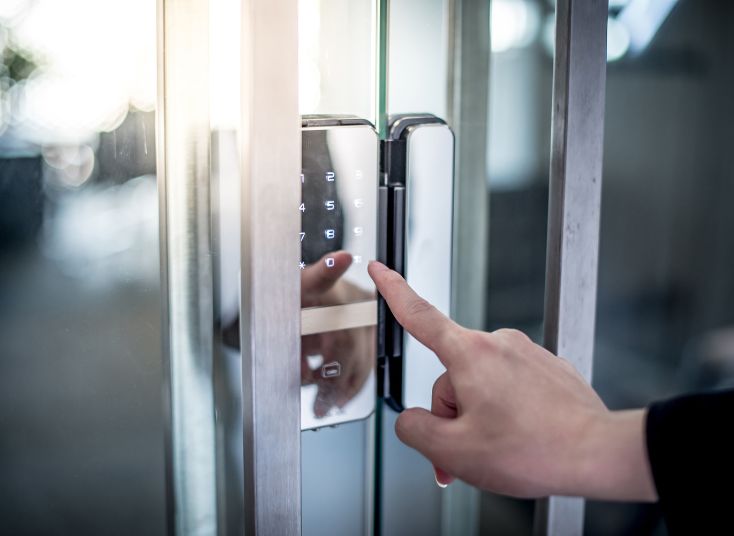 picture of a digital lock referencing access control