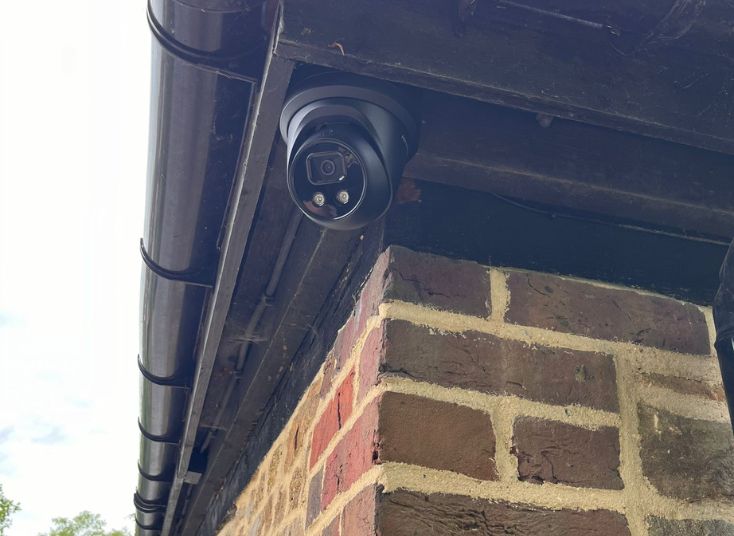 CCTV on house for residential and commercial property protection."